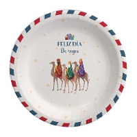 Assiettes des Rois Mages blanches de 18 cm - 8 unités