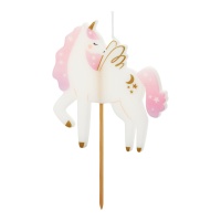 Bougie licorne avec ailes roses 9 cm - 1 pièce