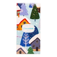 Boîte pour tablette de chocolat avec un paysage de Noël de 16 x 7,5 x 2,5 cm - 5 unités