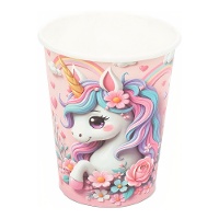 Gobelets Licorne Rose Enchantée - lot de 8