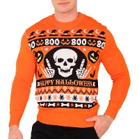 Pull d'Halloween à motif de crâne boo