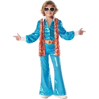 Costume d'enfant de style disco bleu ciel