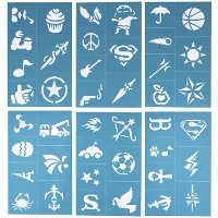 Pochoirs de maquillage aux formes ludiques - lot de 6