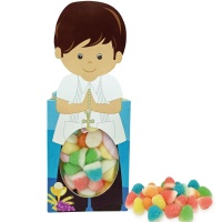 Sac silhouette garçon communion avec nuages et bonbons assortis de 48 g