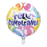 Ballon rond Joyeux Anniversaire 45 cm