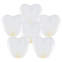 Lampions volants en forme de coeur blancs de 95 cm - 10 unités