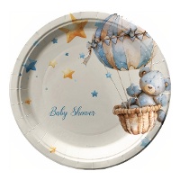 Assiettes Baby Shower vintage Ø 18 cm - 8 pièces