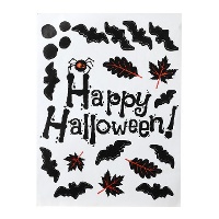 Autocollants d'Halloween en silhouettes noires - 1 feuille