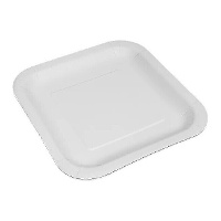 Assiettes carrées en carton blanc de 20 cm - 100 unités
