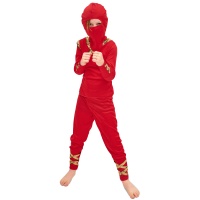 Costume de ninja oriental rouge pour enfants