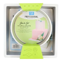 Moule rond et carré en aluminium de 20,3 et 25,4 cm x hauteur 7,6 cm - PME - 2 unités