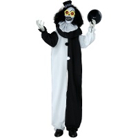 Clown squelette effrayant avec lumière, son et mouvement de 1,70 m