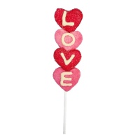 Brochette de nuage de coeur Love rouge et rose de 33 g
