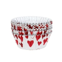 Cápsules pour cupcakes avec coeurs et intérieur en aluminium - PME - 30 unités