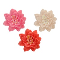 Galettes de fleurs de lotus deluxe roses assorties de 7 cm - FunCakes - 10 unités