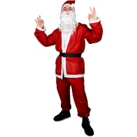 Costume de Père Noël avec bonnet et barbe pour adulte