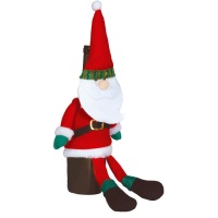 Housse de bouteille de Père Noël rouge et verte de 45 cm