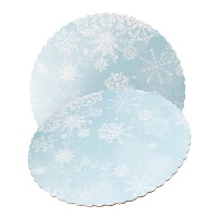 Base pour tarte de 25 x 25 x 0,3 cm motif flocon de neige