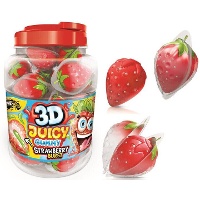 Bonbon gélifié en forme de fraise fourré 18 g - 60 unités
