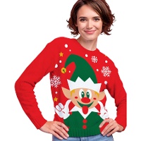 Pull de Noël elfique pour femme