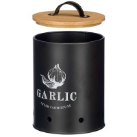 Pot pour l'ail noir avec couvercle en bambou