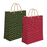 Sac cadeau de 45 x 33 x 10 cm avec étoiles de Noël - 1 unité