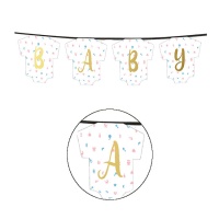 Guirlande Boy or Girl avec message de Baby de 1,30 cm