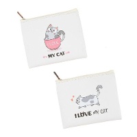 Porte-monnaie motif chat 