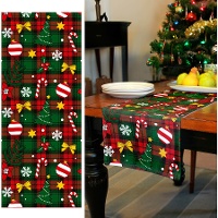 Chemin de table à motif en damier de 3 x 0,28 m