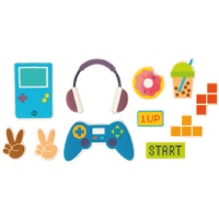 Décorations en sucre 2D pour cupcakes - Jeux vidéo - 11 pièces