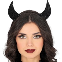 Diadème de cornes noires brillantes
