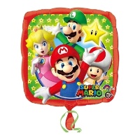 Ballon Super Mario vert et rouge de 43 cm