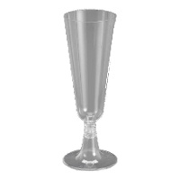 Coupe de 150 ml en plastique avec pied transparent - 50 unités
