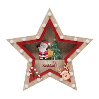 Figurine d'Étoile de Père Noël avec lumière de 35 cm