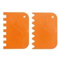 Spatule décorative ondulée et festonnée de 12 x 8,5 cm - Decora - 2 unités
