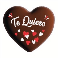 Figurines en chocolat noir en forme de coeur « Te Quiero » - 54 pièces