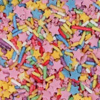 Sprinkles bâtonnets et étoiles multicolores 70 g - FunCakes