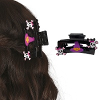Pinces à cheveux avec motifs de pirate, sorcière et crâne - 2 unités