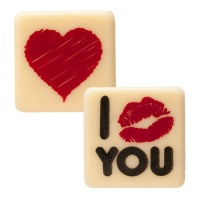 Décorations en chocolat blanc Saint-Valentin - Dekora - 135 unités