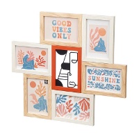 Cadre photo multicolore avec élément métallique pour 6 photos 10 x 15 cm