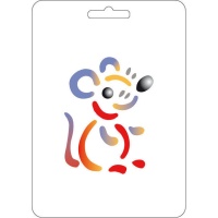 Pochoir de souris animée de 15 x 21 cm - Fontorpin - 1 unité