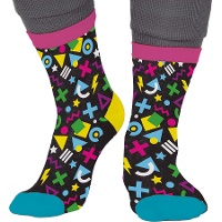 Chaussettes noires des années 80 pour adultes - 1 paire