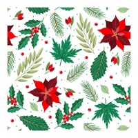 Boîte pour bonbons ou cupcakes avec design de fleur de Noël, 17,5 x 17,5 x 8,5 cm