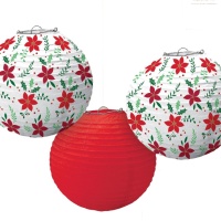 Pendentifs décoratifs en forme de lanterne de Noël de 24,1 cm - 3 unités