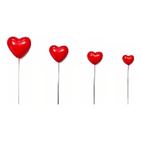 Pics coeurs 3D - Lot de 20 pièces