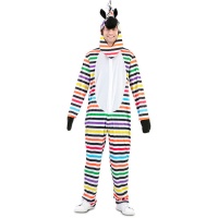 Costume de zèbre coloré pour adulte