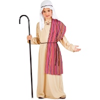 Costume de Saint Joseph avec turban et châle bordeaux pour enfant