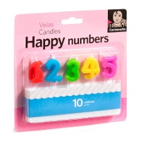 Bougies en forme de chiffres - 10 unités