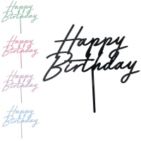 Topper « Happy Birthday » en couleurs pastel de 16,5 cm