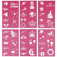Pochoirs de maquillage thème princesse fantaisie - lot de 6